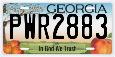 GA license plate PWR2883