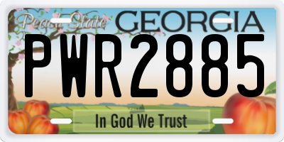 GA license plate PWR2885