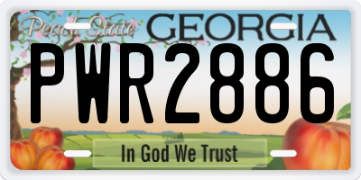 GA license plate PWR2886