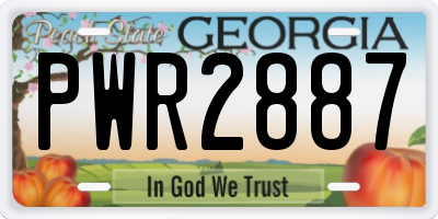 GA license plate PWR2887