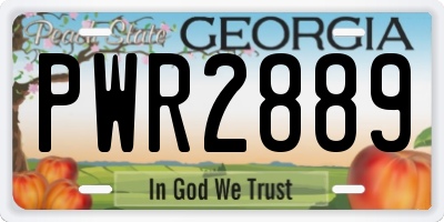 GA license plate PWR2889