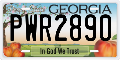 GA license plate PWR2890