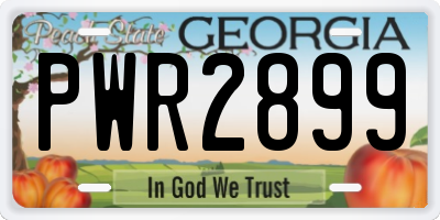 GA license plate PWR2899