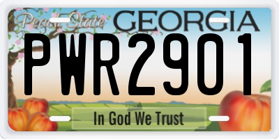 GA license plate PWR2901