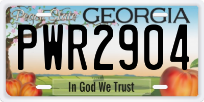GA license plate PWR2904