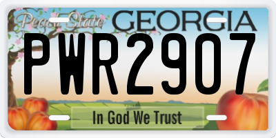 GA license plate PWR2907