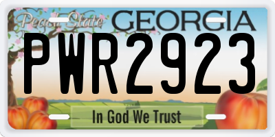 GA license plate PWR2923