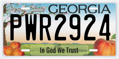 GA license plate PWR2924