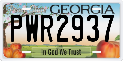GA license plate PWR2937
