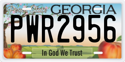 GA license plate PWR2956