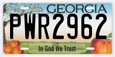 GA license plate PWR2962