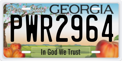 GA license plate PWR2964
