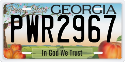GA license plate PWR2967