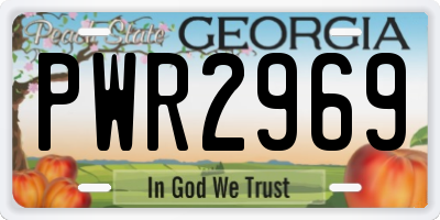 GA license plate PWR2969
