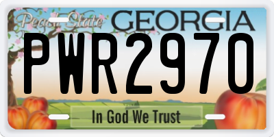 GA license plate PWR2970