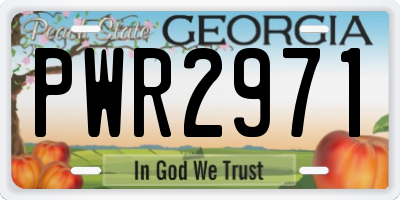 GA license plate PWR2971