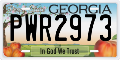 GA license plate PWR2973