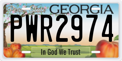 GA license plate PWR2974