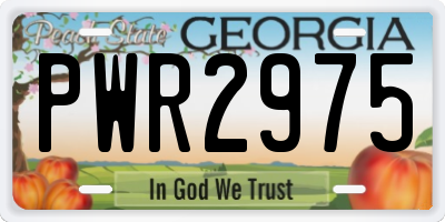 GA license plate PWR2975
