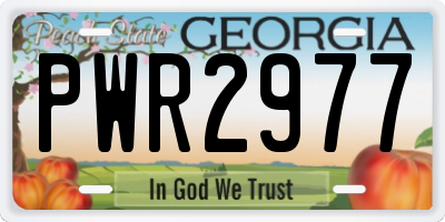 GA license plate PWR2977