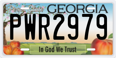 GA license plate PWR2979