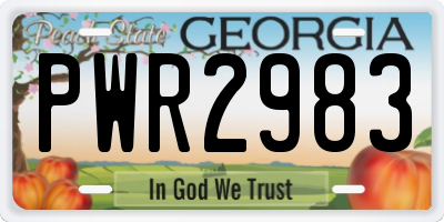 GA license plate PWR2983