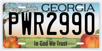 GA license plate PWR2990