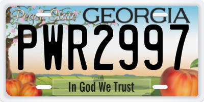 GA license plate PWR2997
