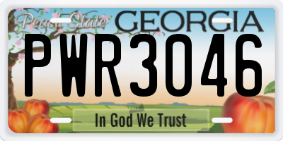 GA license plate PWR3046