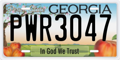 GA license plate PWR3047