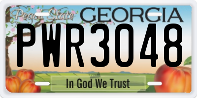 GA license plate PWR3048