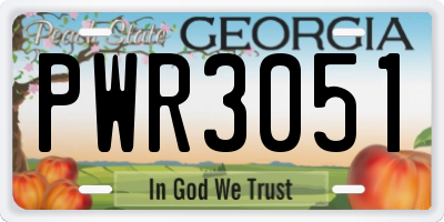 GA license plate PWR3051