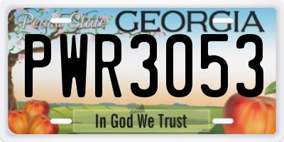 GA license plate PWR3053