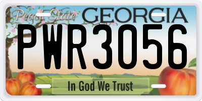 GA license plate PWR3056