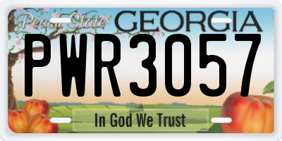 GA license plate PWR3057