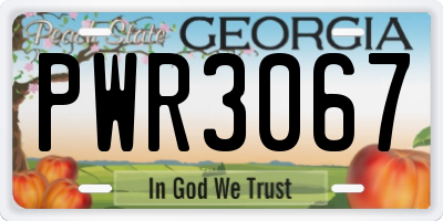 GA license plate PWR3067