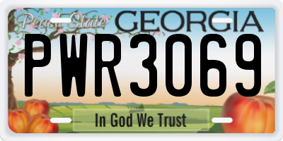 GA license plate PWR3069