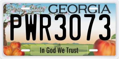 GA license plate PWR3073