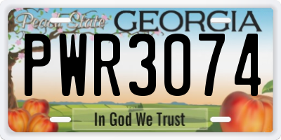 GA license plate PWR3074