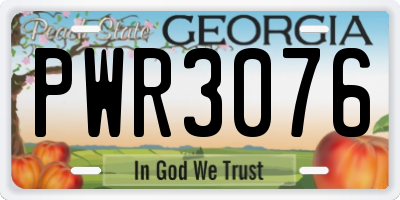 GA license plate PWR3076