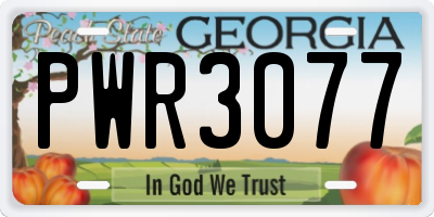 GA license plate PWR3077