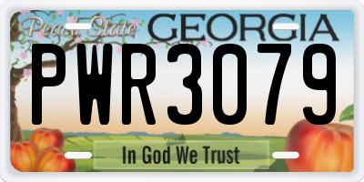 GA license plate PWR3079