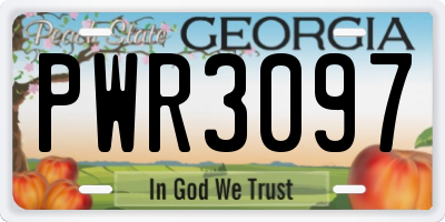 GA license plate PWR3097