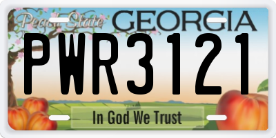 GA license plate PWR3121