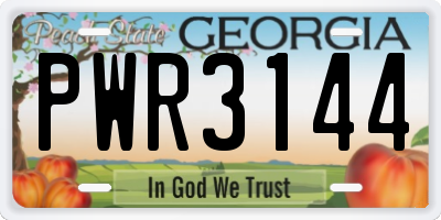 GA license plate PWR3144
