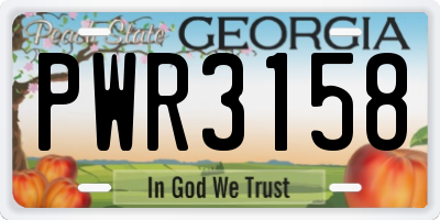 GA license plate PWR3158
