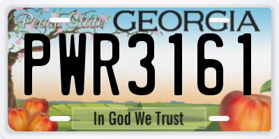 GA license plate PWR3161