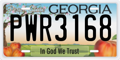 GA license plate PWR3168
