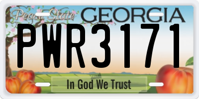 GA license plate PWR3171