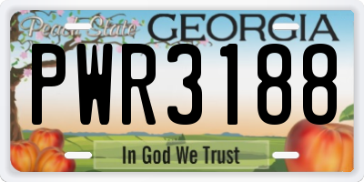 GA license plate PWR3188